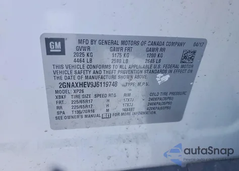 2018 Chevrolet Equinox Ls from USA, damaged, VIN 2GNAXHEV9J6119748